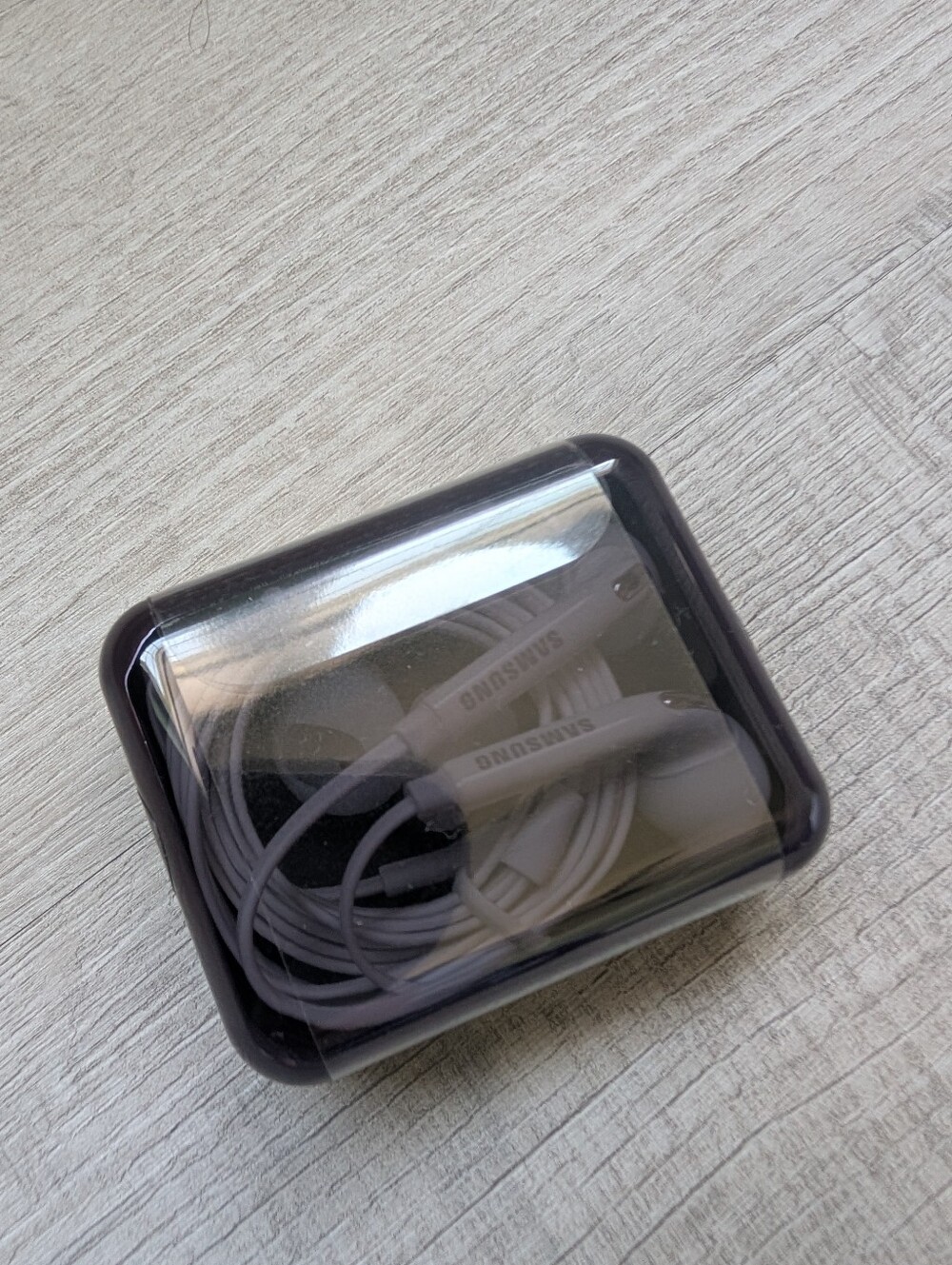 Samsung White Earbuds with Dark Gray Carrying Case